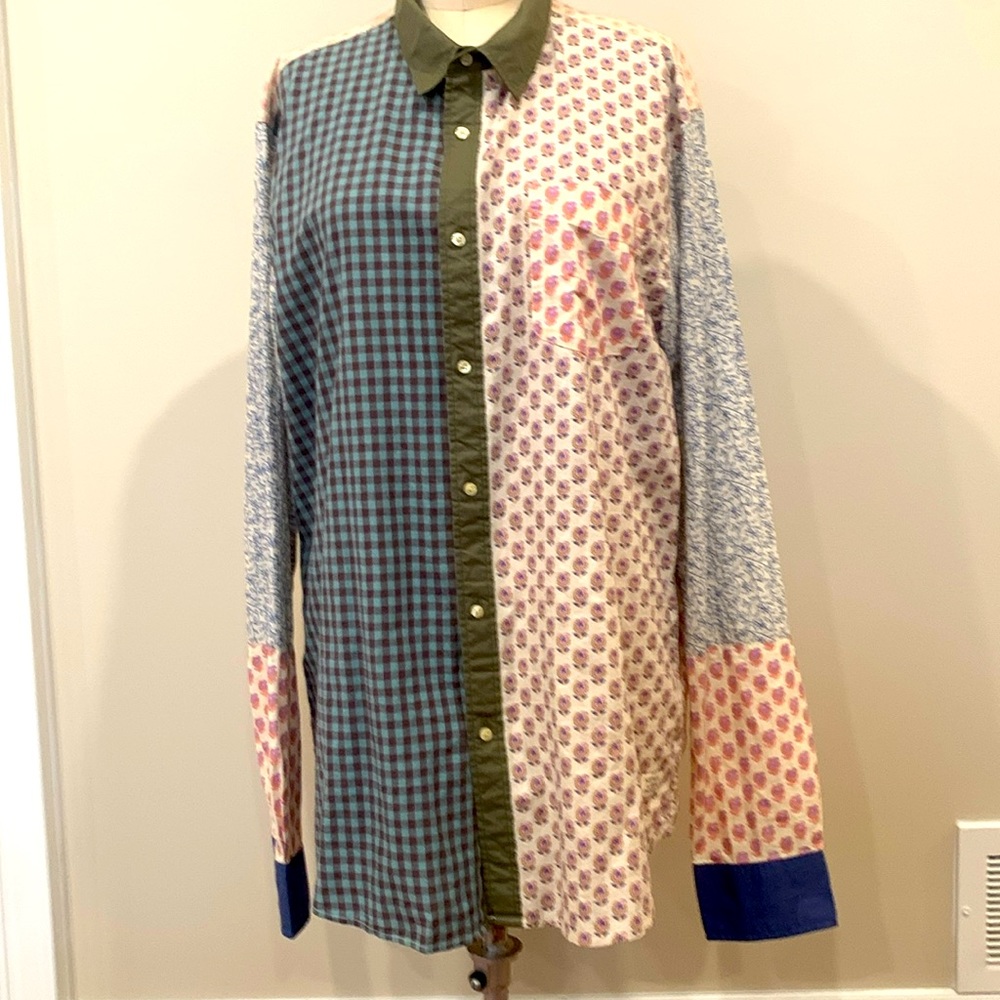 Scotch & Soda “Get Up And Go “ fine cotton multi print long sleeve shirt